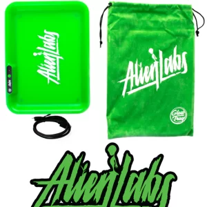 Tavita pentru rulat, Alien Labs & Glow Tray, Verde, 28 x 21.5 x 3cm