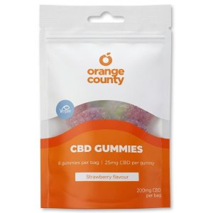 Jeleuri CBD, Orange County, Strawberry, 200mg CBD, 8buc.